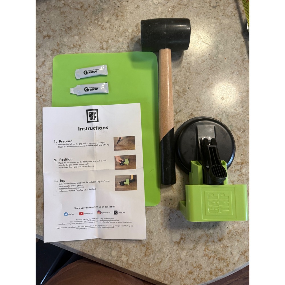 Gap Tap Floor Gap Fixer Tool Kit for Laminate Vinyl Plank Floating Floors Mallet
